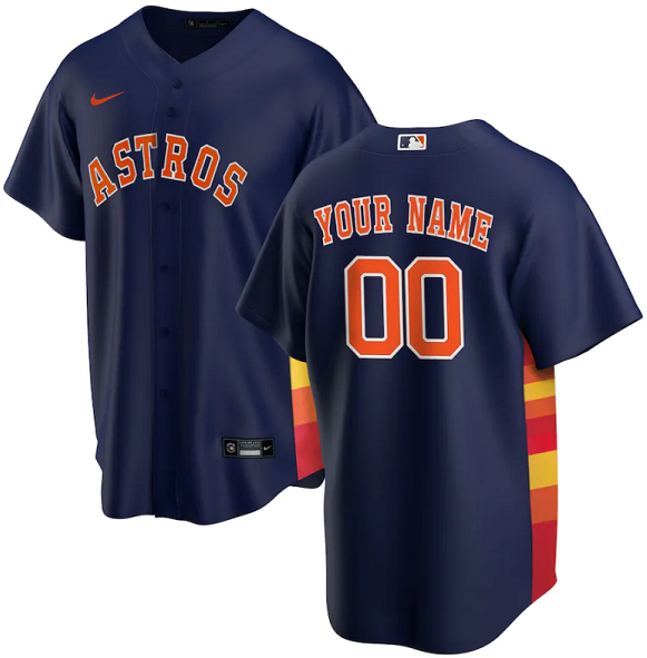 Men's Houston Astros Customized Navy Stitched MLB Jersey